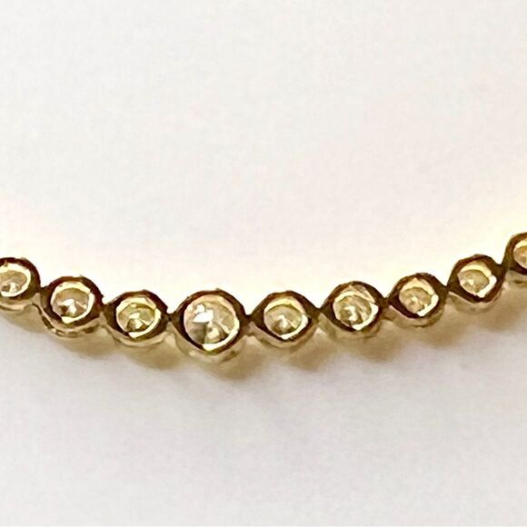 14K Yellow Gold Necklace with 1/2 Carat Lab Grown Diamond in Curved Bar Design - Picture 14 of 16